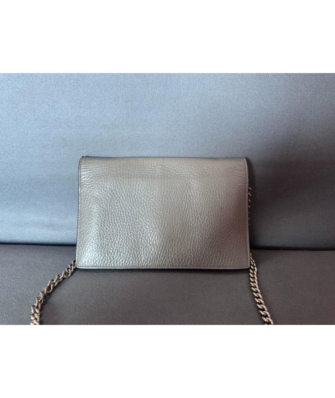 GUCCI Серая кожаная сумка через плечо, фото 2