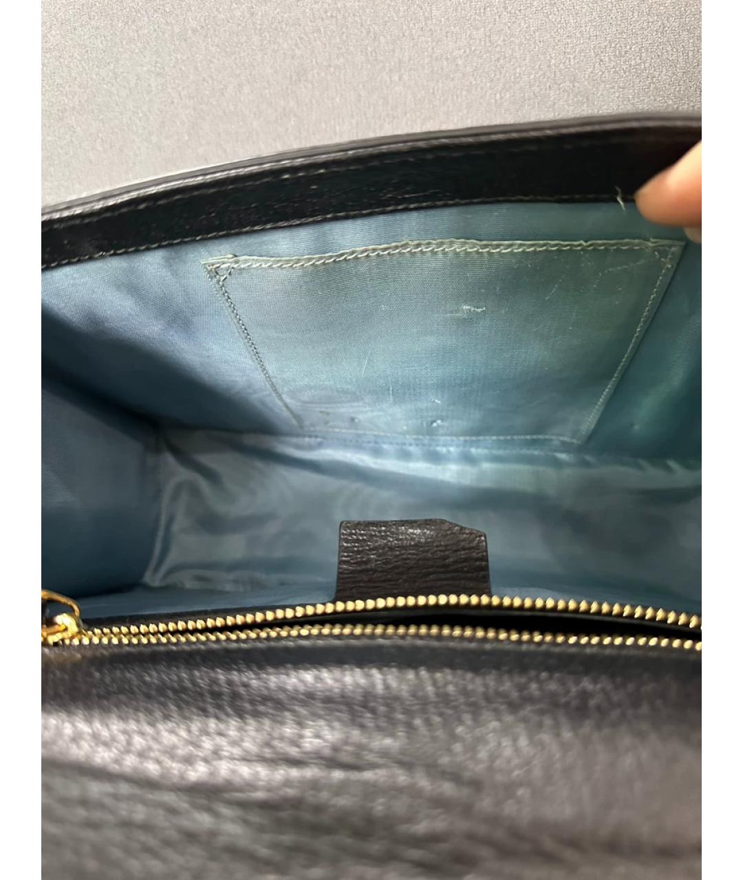 GUCCI Черная кожаная сумка через плечо, фото 9