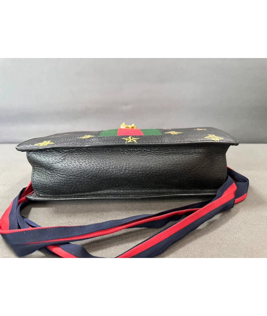 GUCCI Черная кожаная сумка через плечо, фото 3