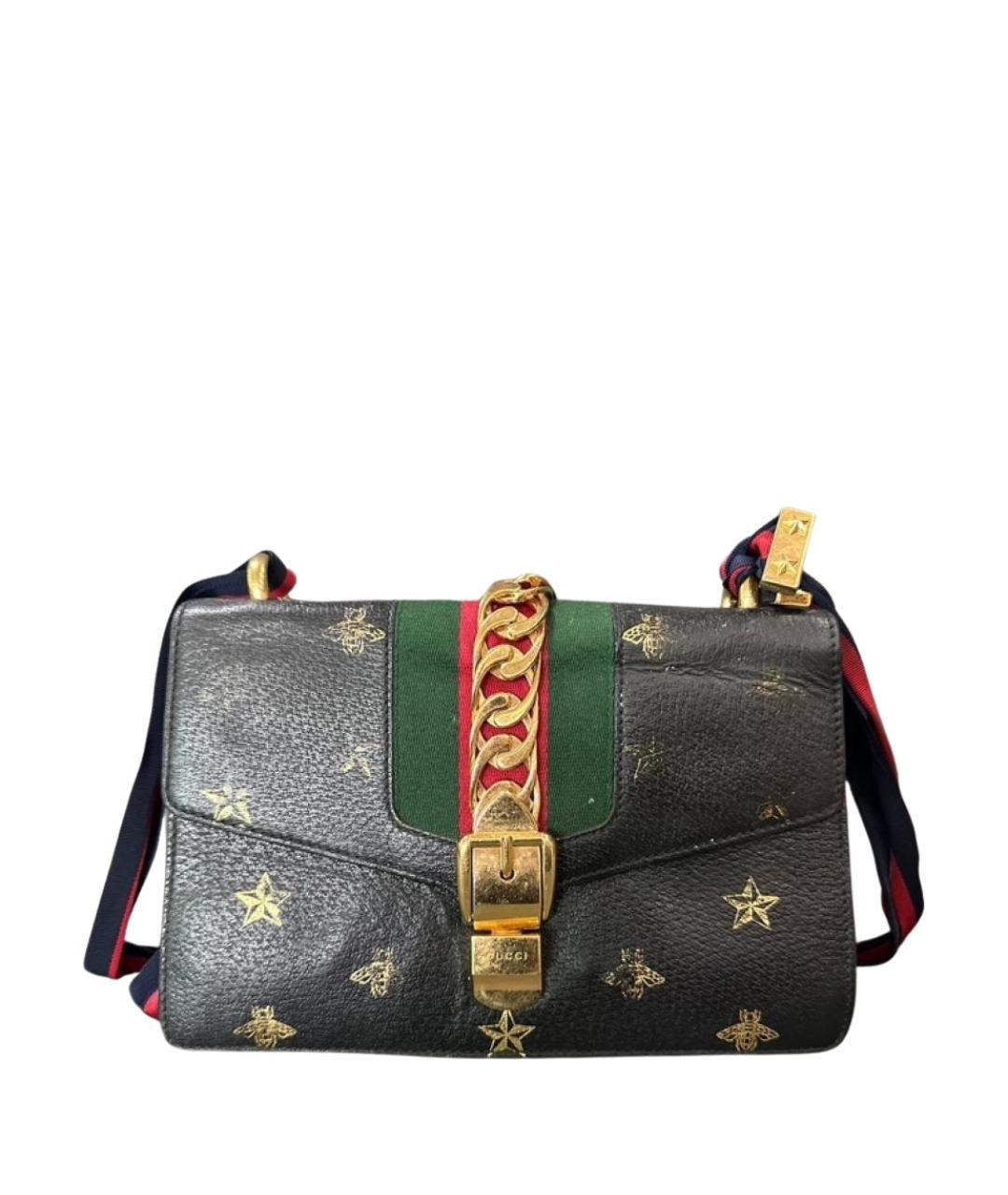 GUCCI Черная кожаная сумка через плечо, фото 1