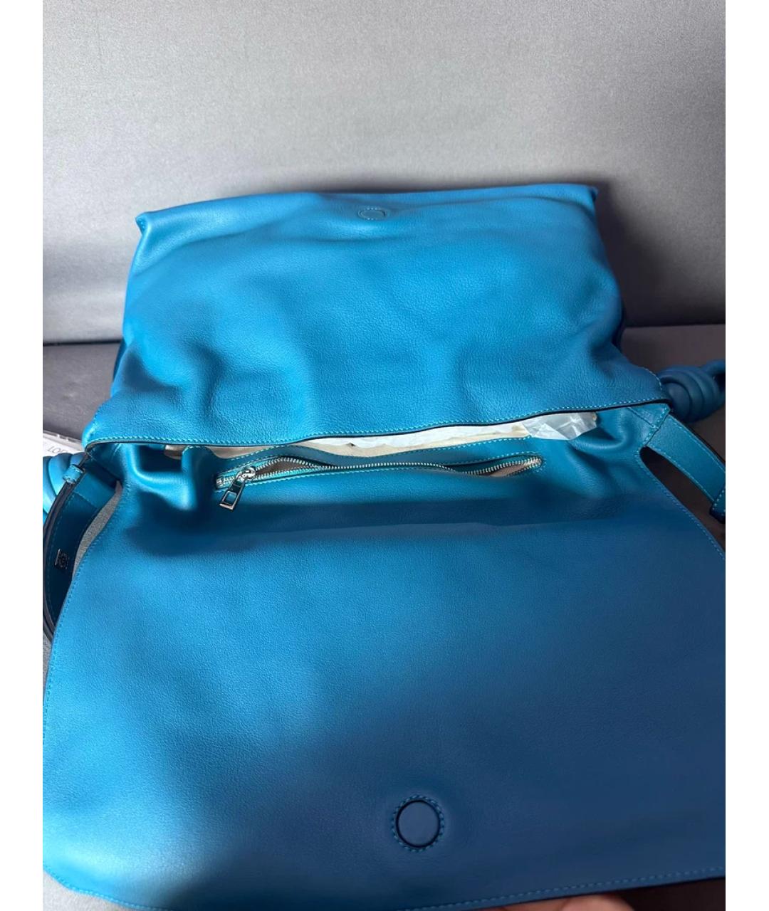LOEWE Синяя кожаная сумка через плечо, фото 6