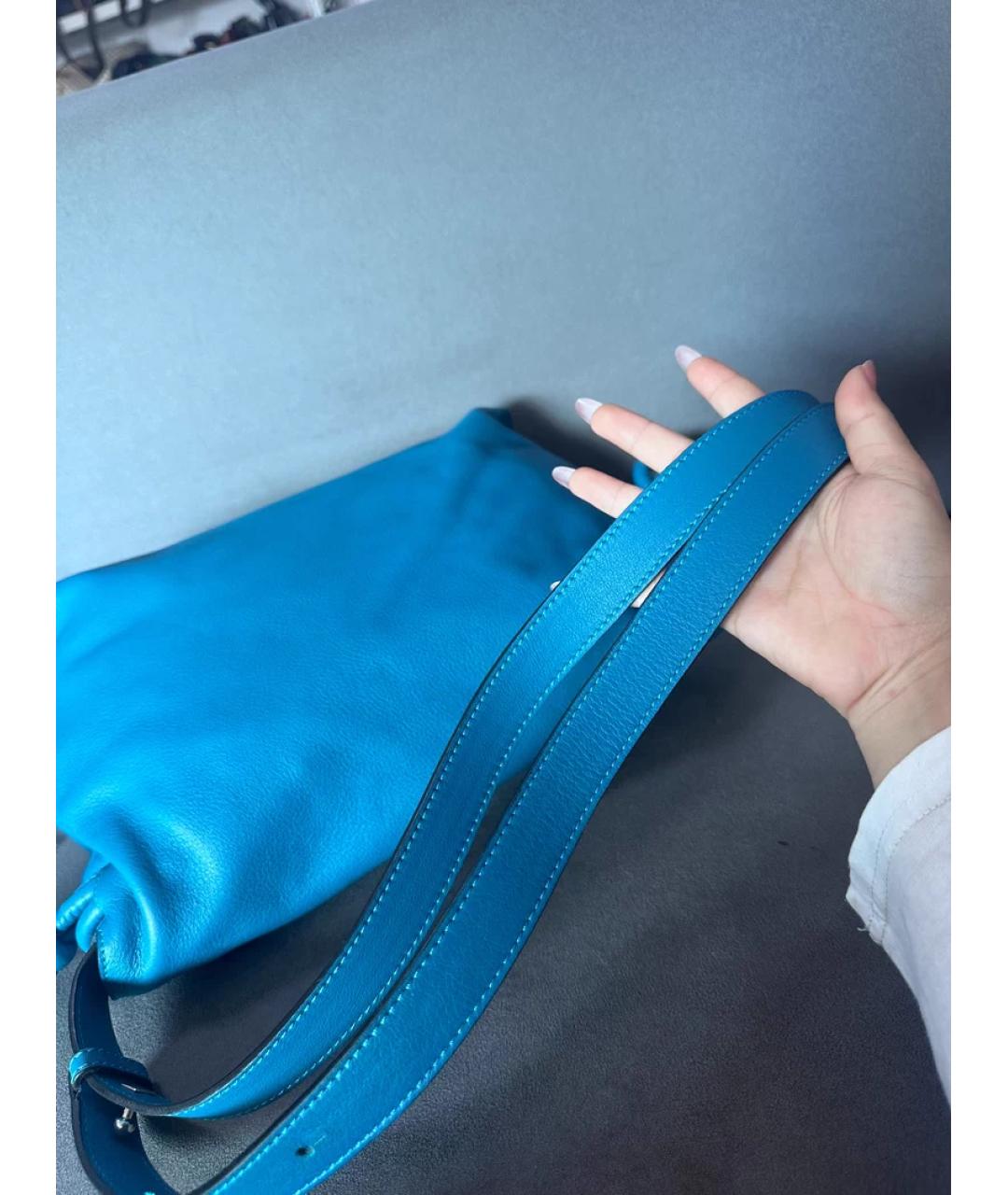 LOEWE Синяя кожаная сумка через плечо, фото 5