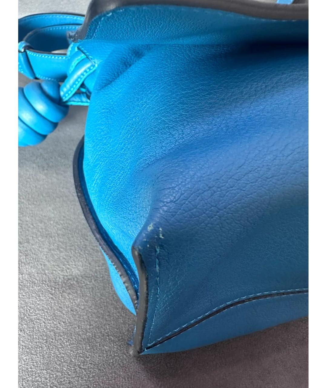 LOEWE Синяя кожаная сумка через плечо, фото 3