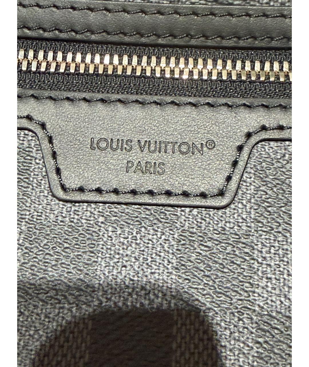 LOUIS VUITTON Темно-синяя барсетка из искусственной кожи, фото 3