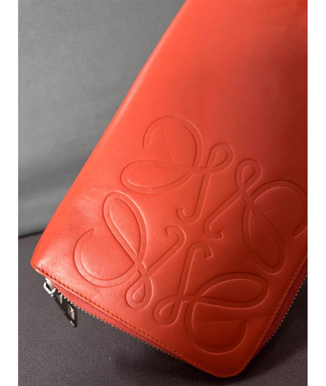 LOEWE Оранжевый кожаный кошелек, фото 3