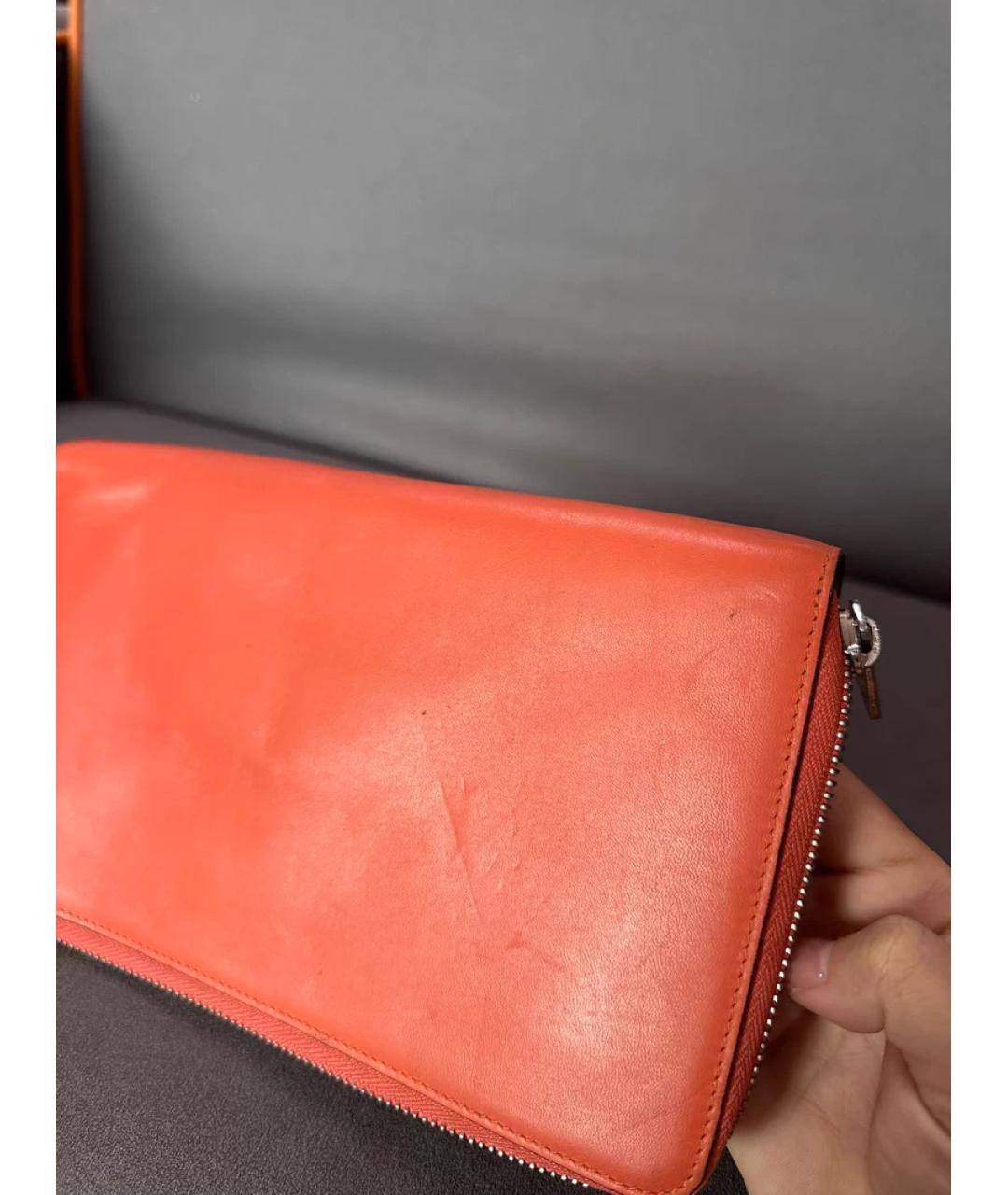 LOEWE Оранжевый кожаный кошелек, фото 5