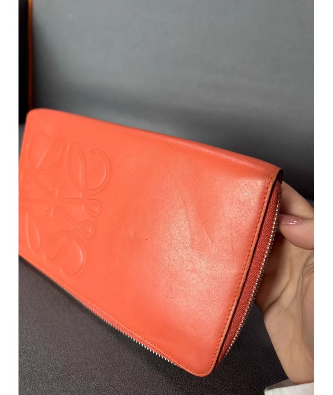 LOEWE Оранжевый кожаный кошелек, фото 6
