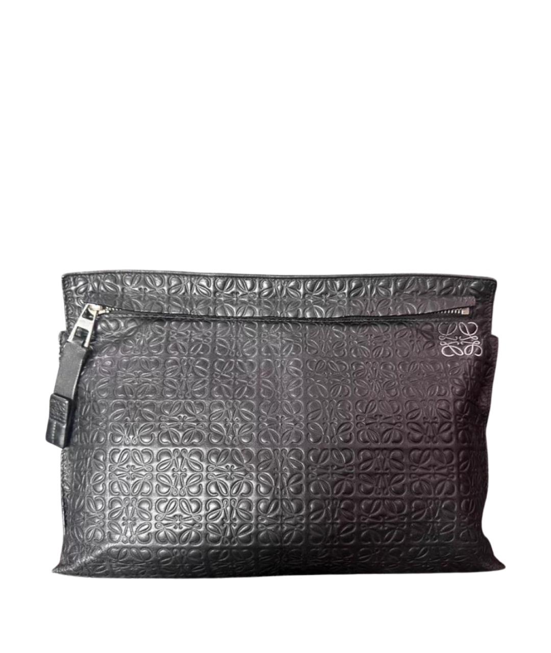 LOEWE Черная кожаная сумка с короткими ручками, фото 1