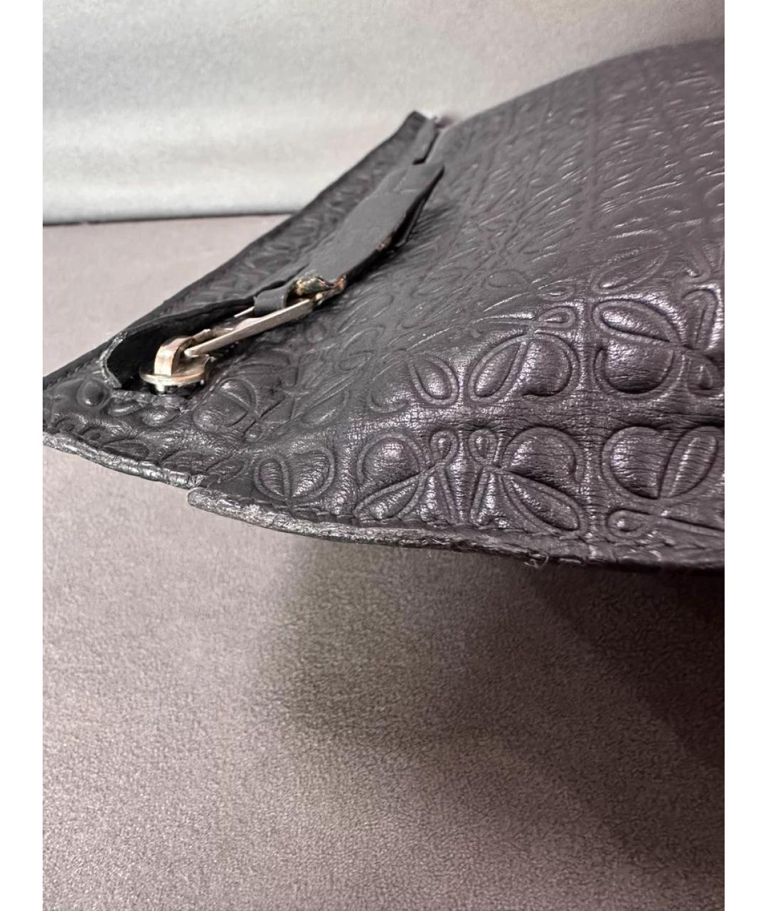 LOEWE Черная кожаная сумка с короткими ручками, фото 5