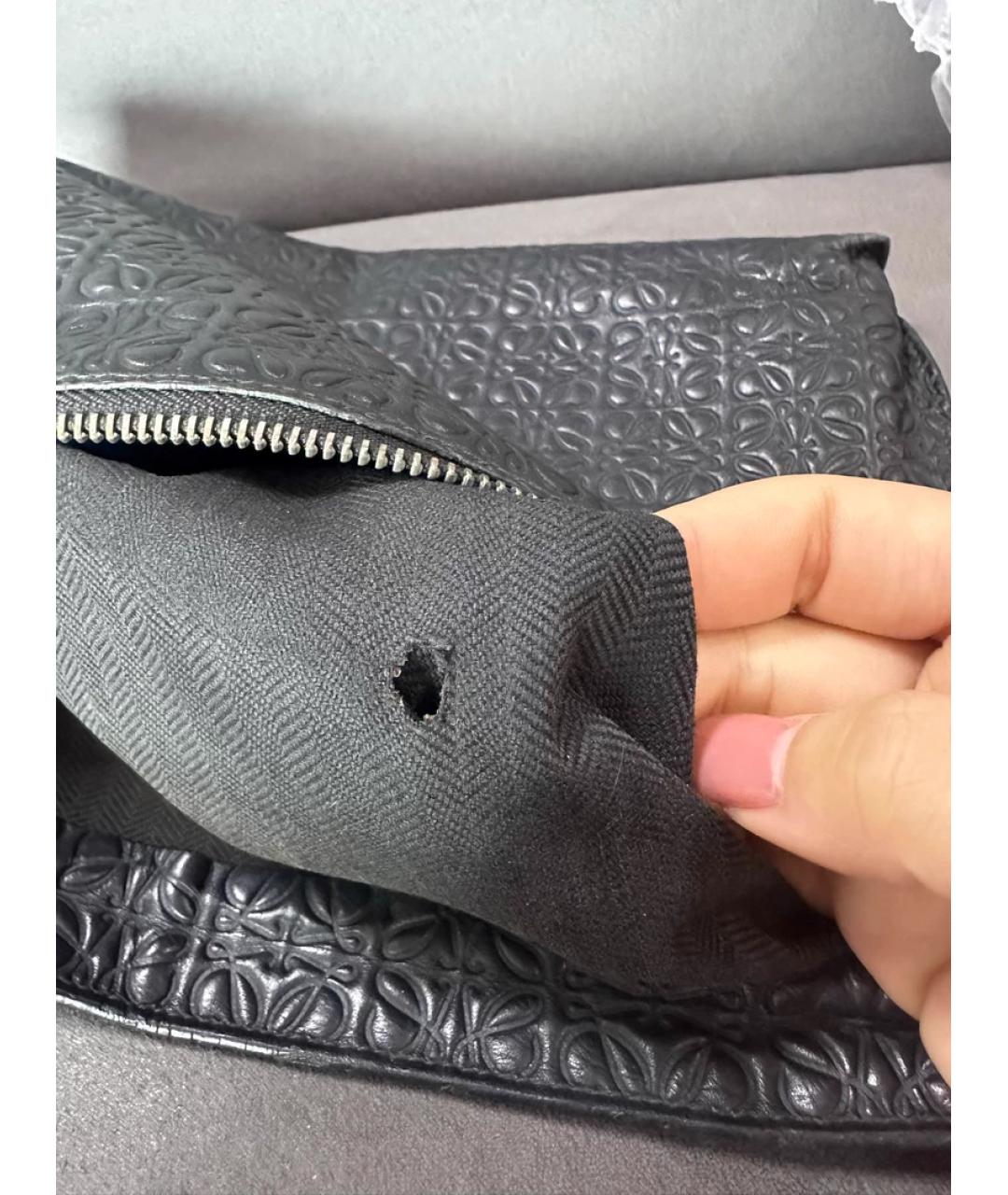 LOEWE Черная кожаная сумка с короткими ручками, фото 6