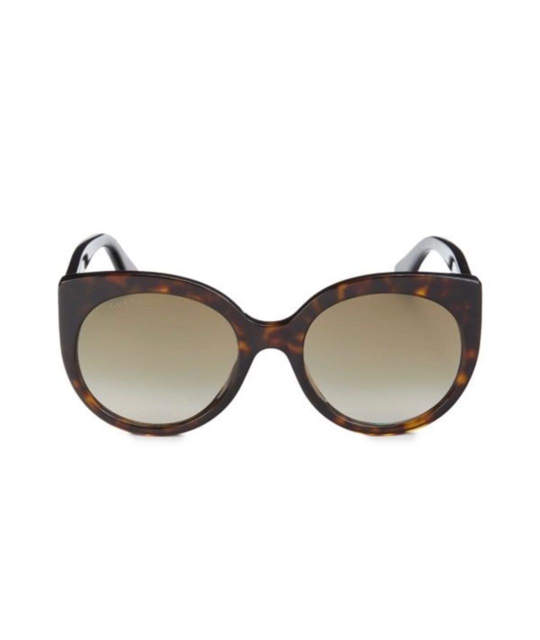 GUCCI Коричневые пластиковые солнцезащитные очки, фото 1