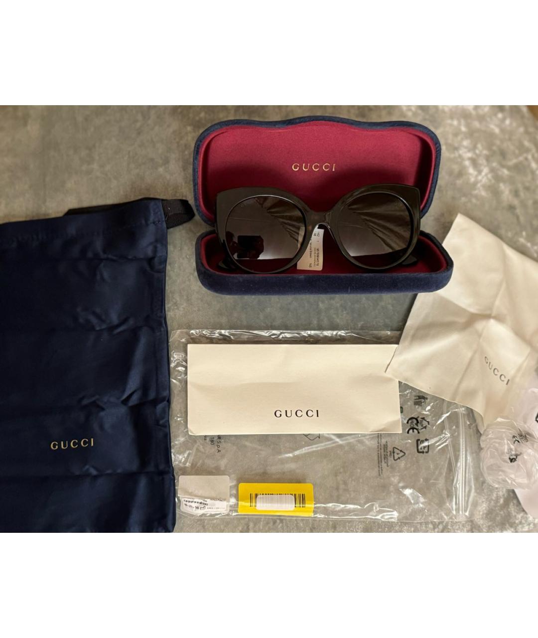 GUCCI Коричневые пластиковые солнцезащитные очки, фото 3