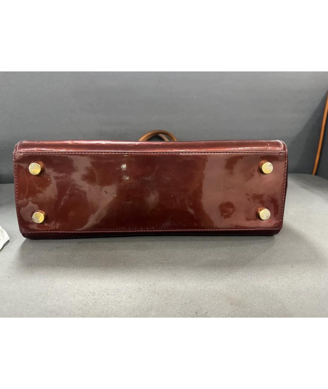 LOUIS VUITTON Коричневая сумка с короткими ручками из лакированной кожи, фото 2