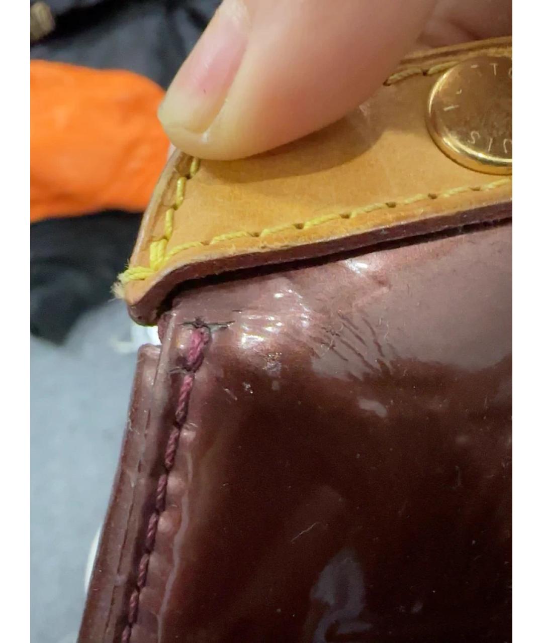 LOUIS VUITTON Коричневая сумка с короткими ручками из лакированной кожи, фото 9