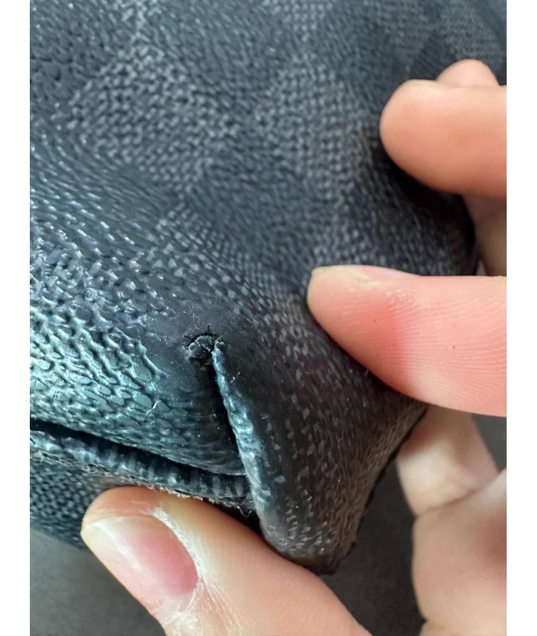 LOUIS VUITTON Черная тканевая сумка с короткими ручками, фото 3