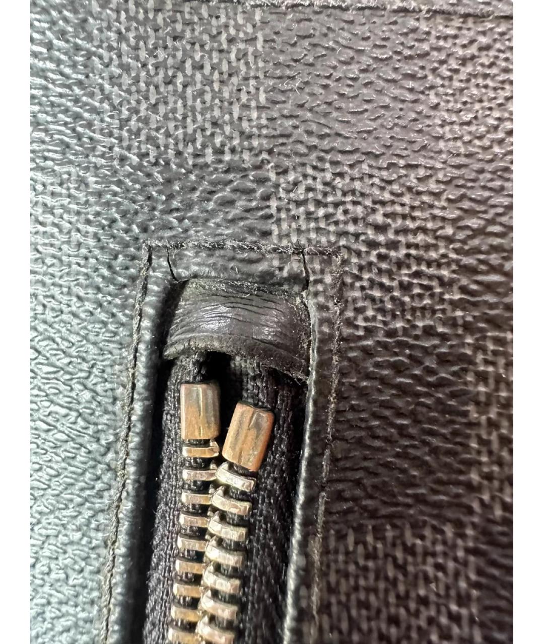 LOUIS VUITTON Черная тканевая сумка с короткими ручками, фото 6