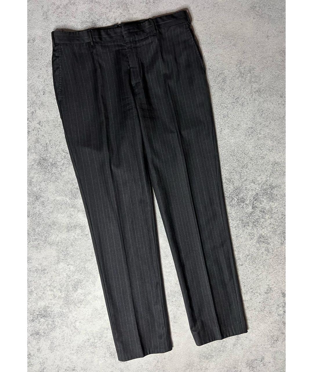 POLO RALPH LAUREN Серые шерстяные классические брюки, фото 9