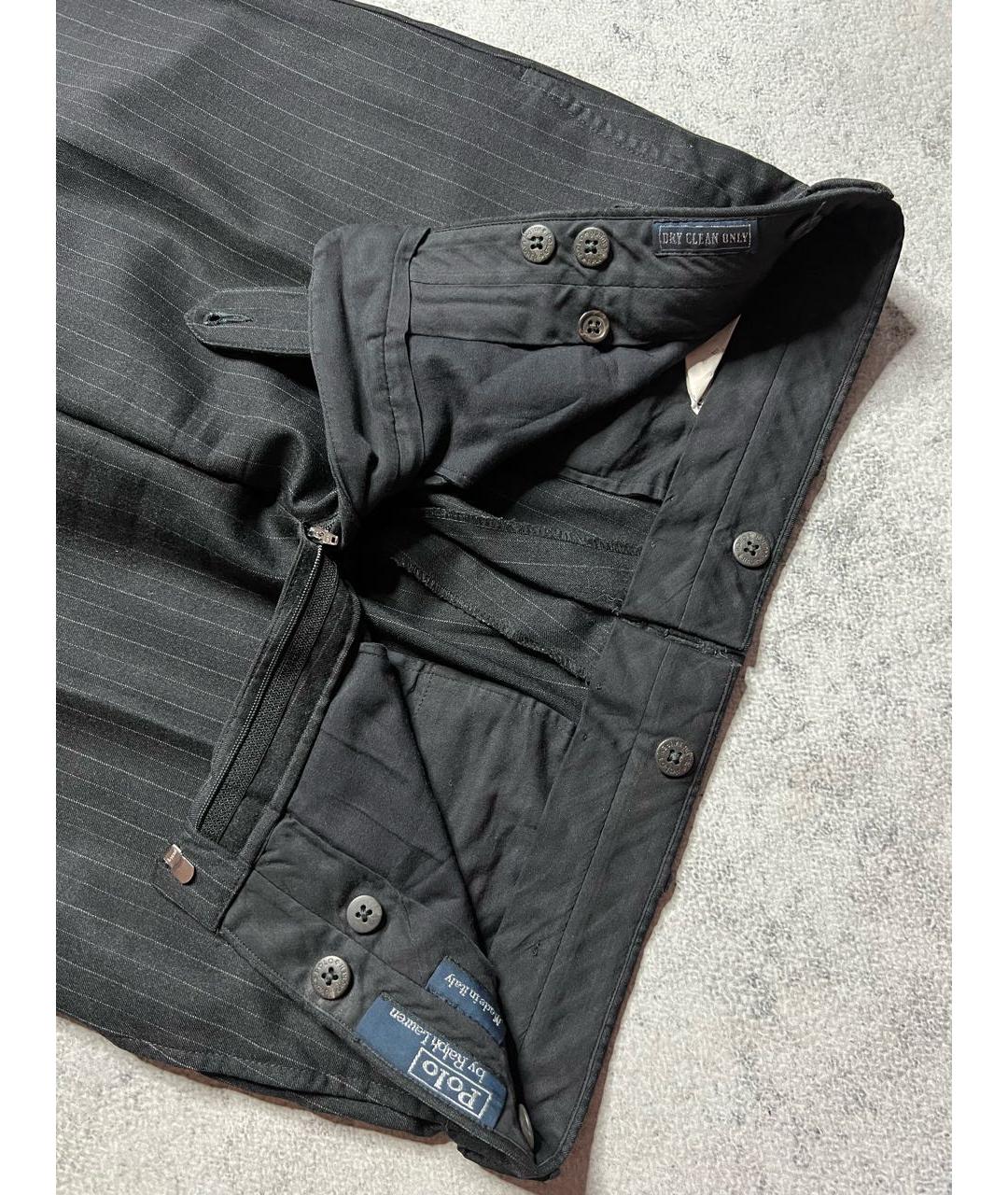 POLO RALPH LAUREN Серые шерстяные классические брюки, фото 6