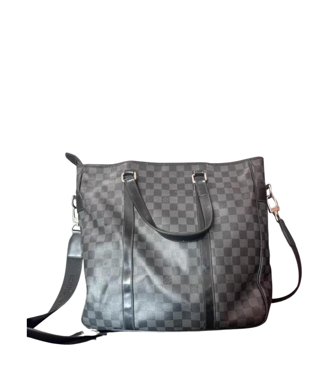 LOUIS VUITTON Серая тканевая сумка с короткими ручками, фото 1