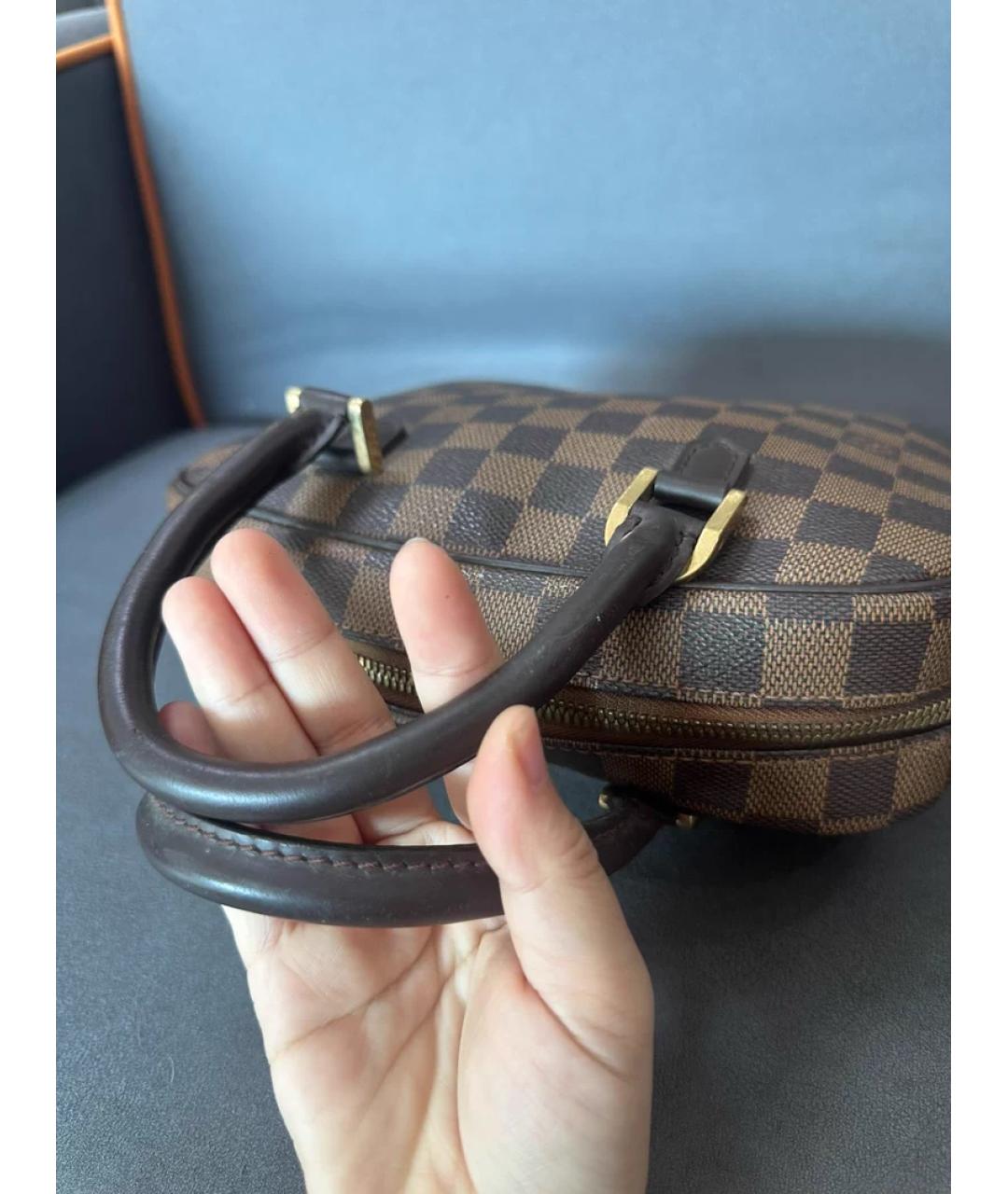 LOUIS VUITTON Коричневая кожаная сумка с короткими ручками, фото 5