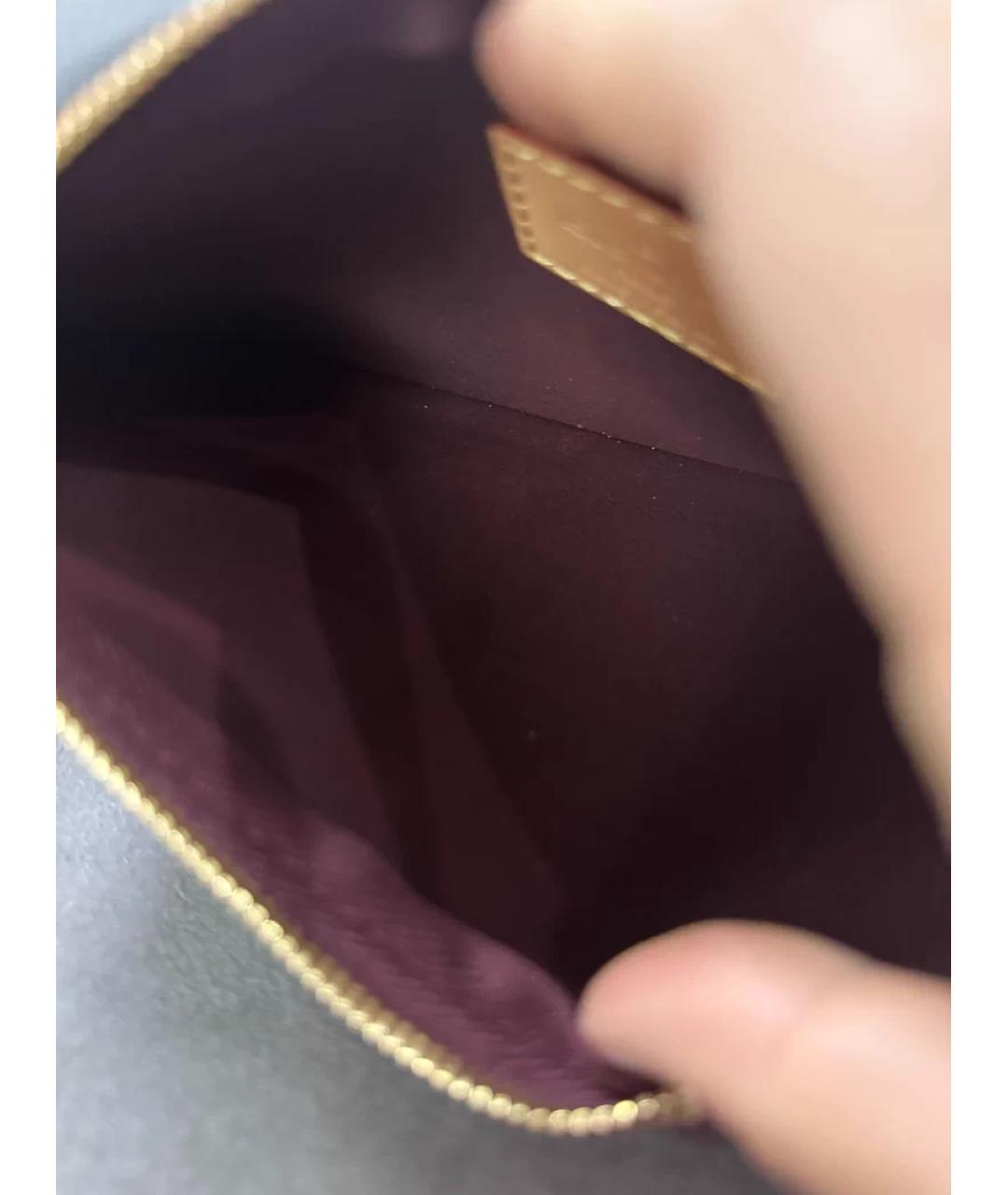 LOUIS VUITTON Коричневая кожаная сумка с короткими ручками, фото 7