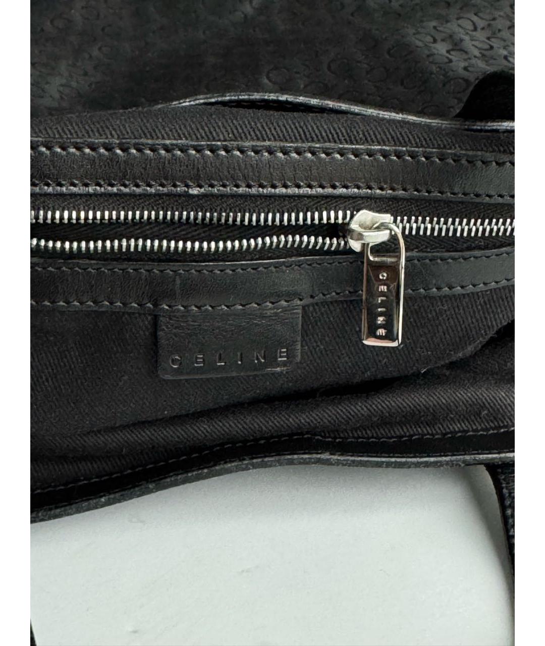 CELINE Черная тканевая сумка с короткими ручками, фото 5