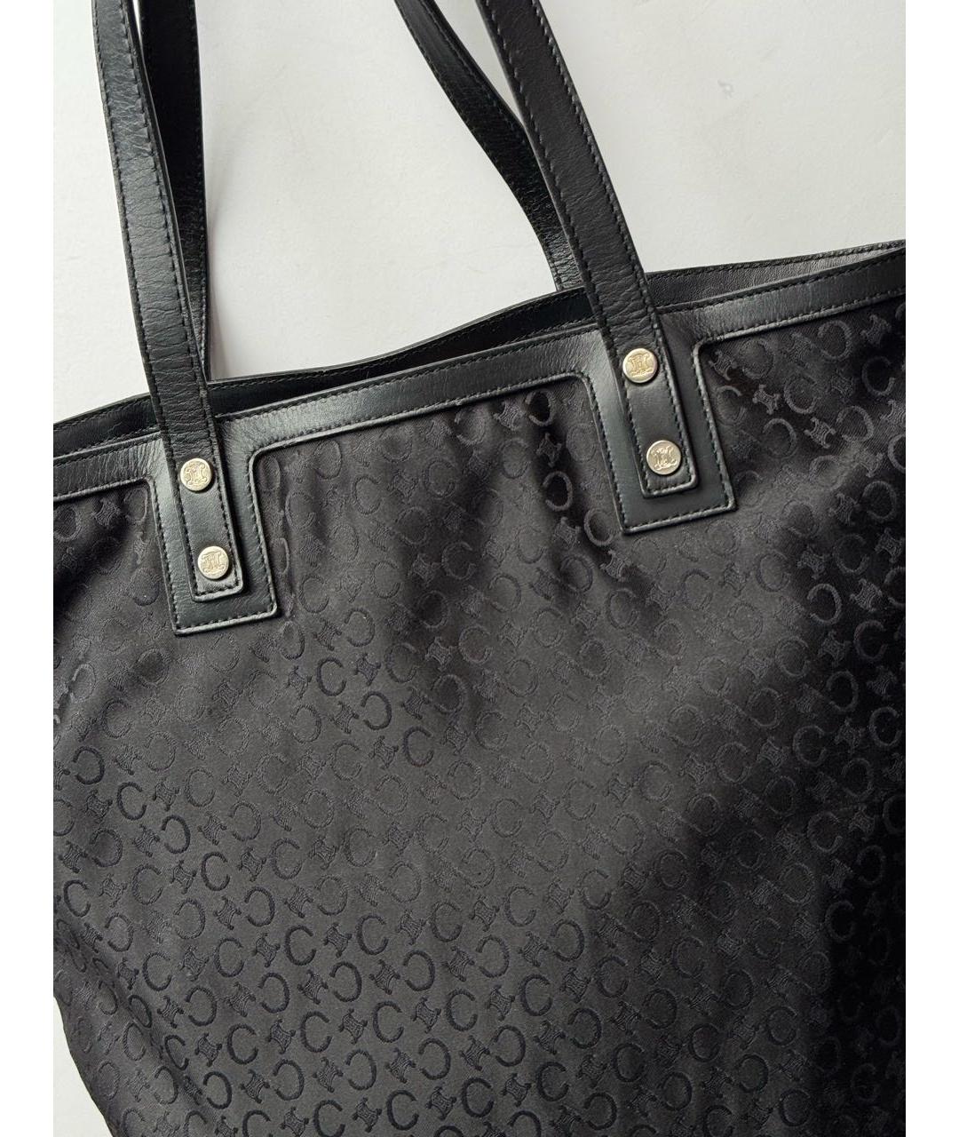 CELINE Черная тканевая сумка с короткими ручками, фото 3