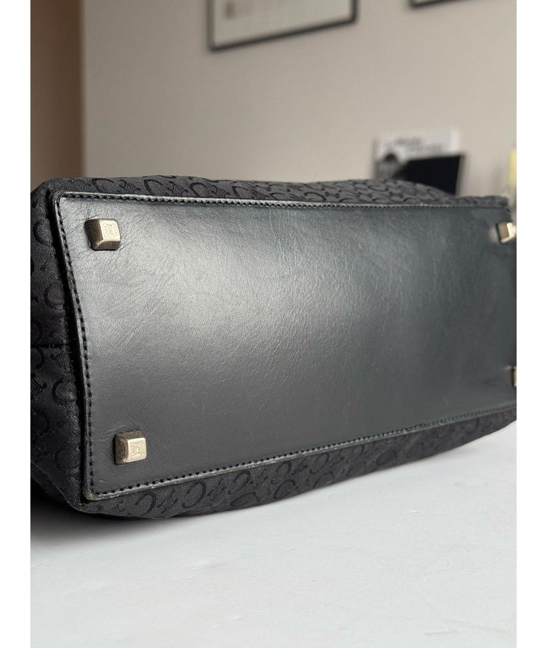 CELINE Черная тканевая сумка с короткими ручками, фото 7