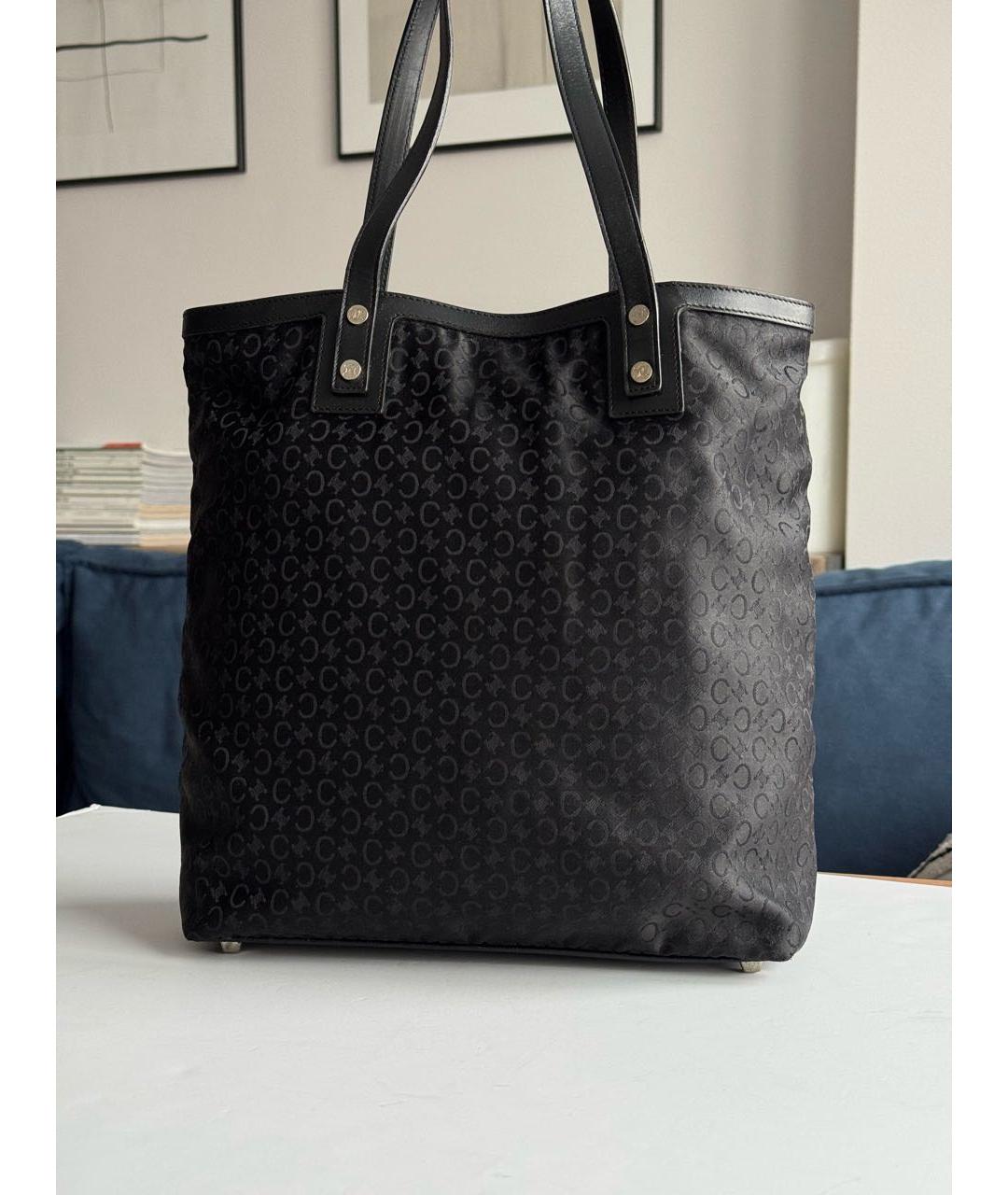 CELINE Черная тканевая сумка с короткими ручками, фото 2