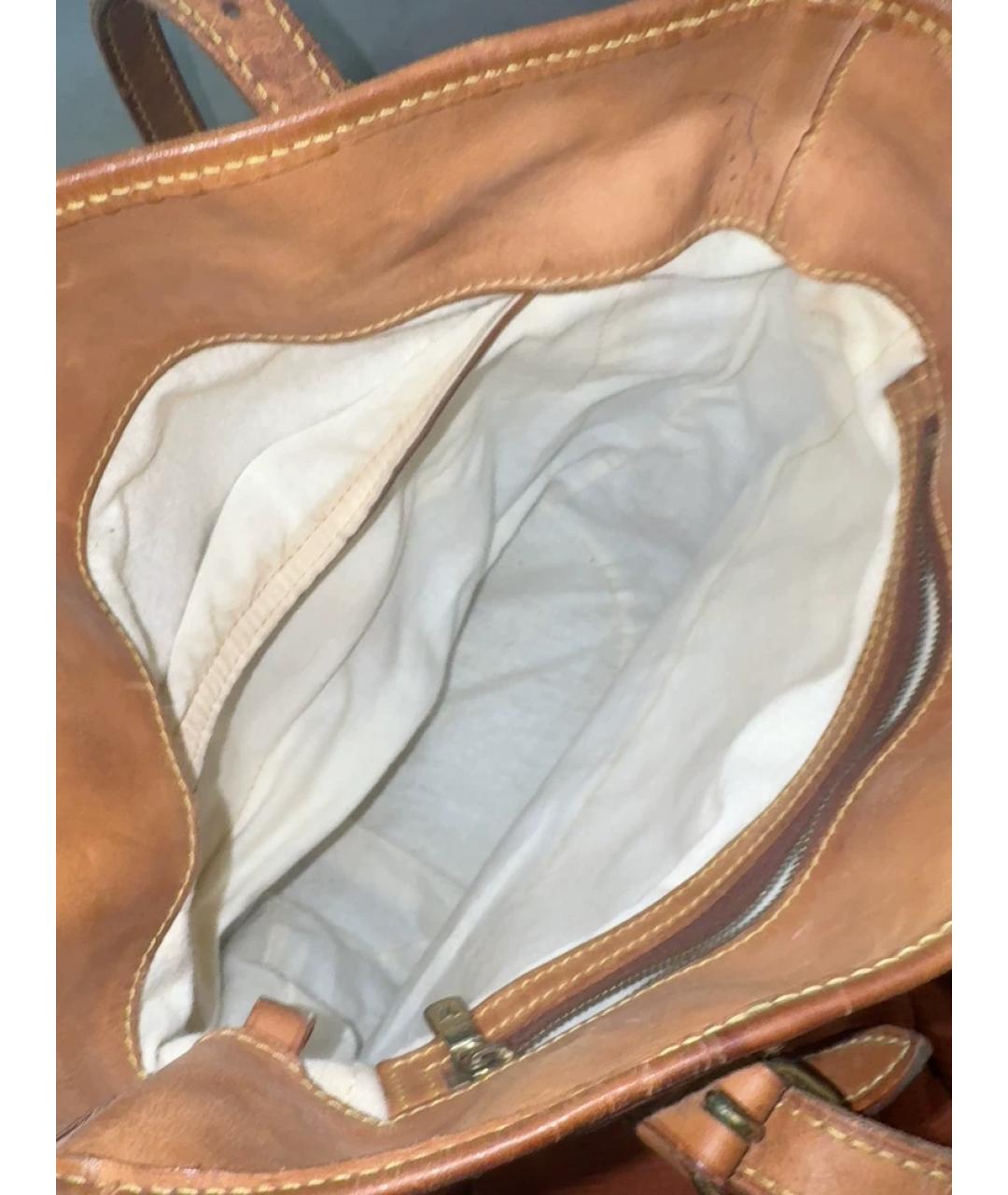 LOUIS VUITTON Коричневая тканевая сумка с короткими ручками, фото 3