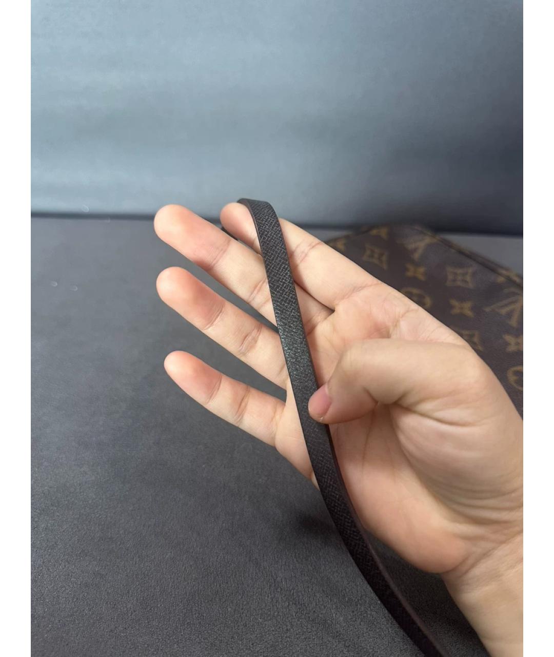 LOUIS VUITTON Коричневая тканевая сумка через плечо, фото 7