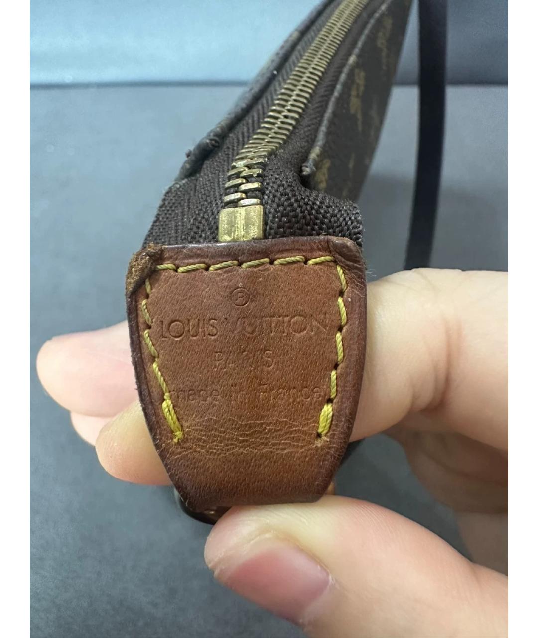 LOUIS VUITTON Коричневая тканевая сумка через плечо, фото 4