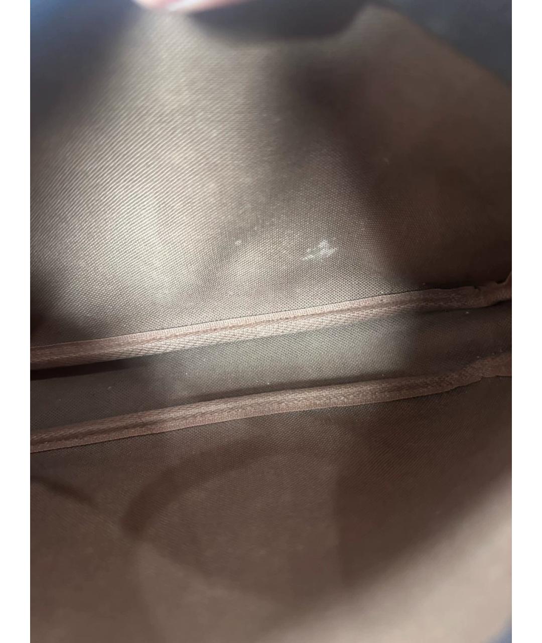 LOUIS VUITTON Коричневая тканевая сумка через плечо, фото 6