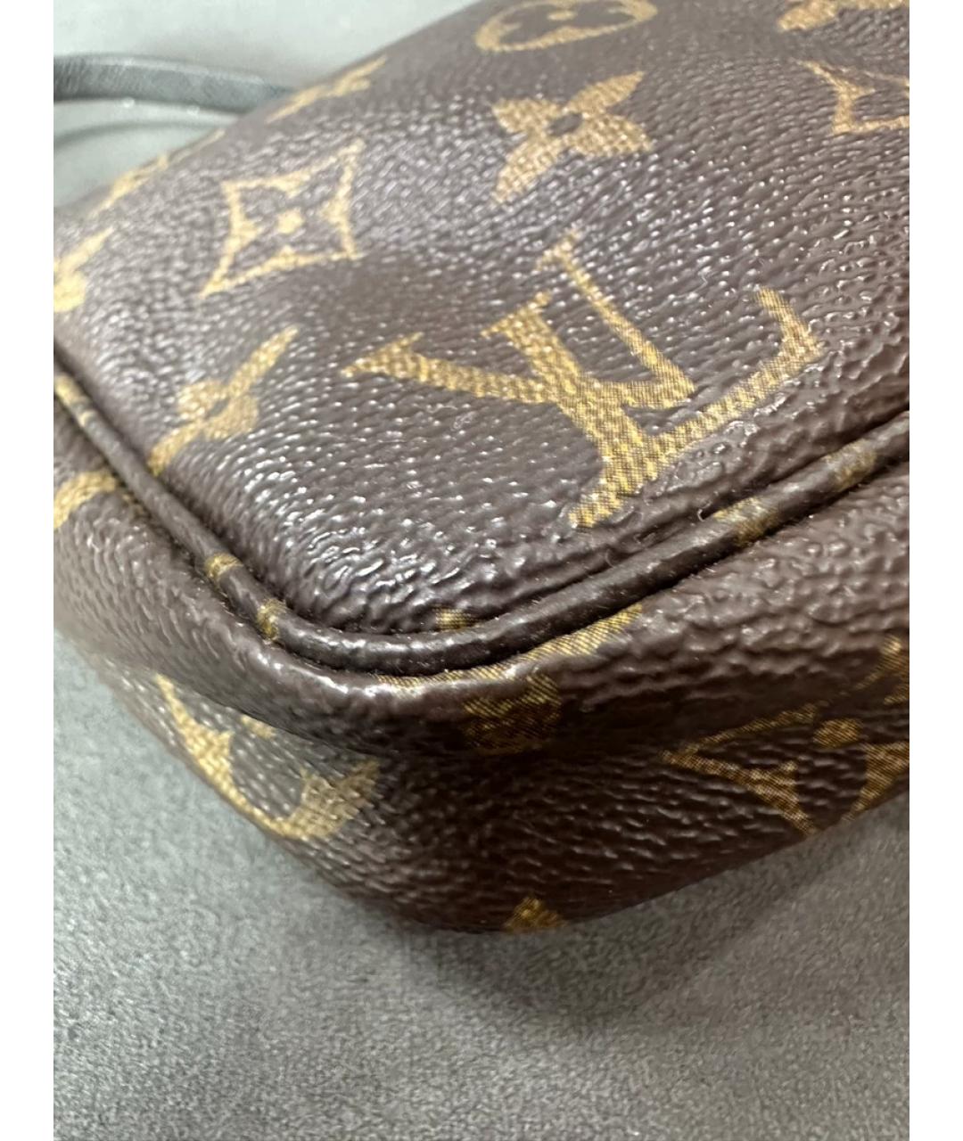 LOUIS VUITTON Коричневая тканевая сумка через плечо, фото 2