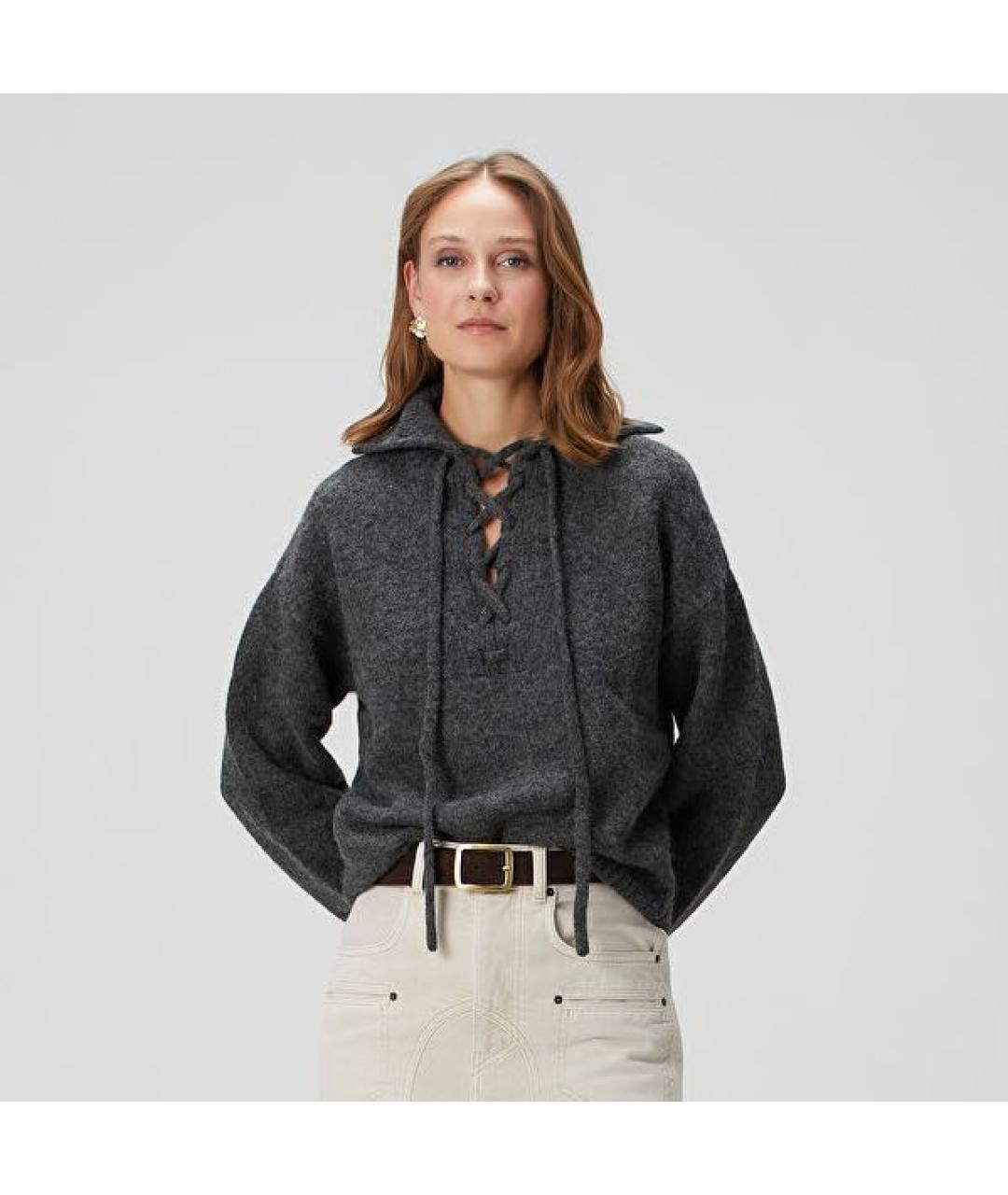 ISABEL MARANT ETOILE Серый шерстяной джемпер / свитер, фото 5