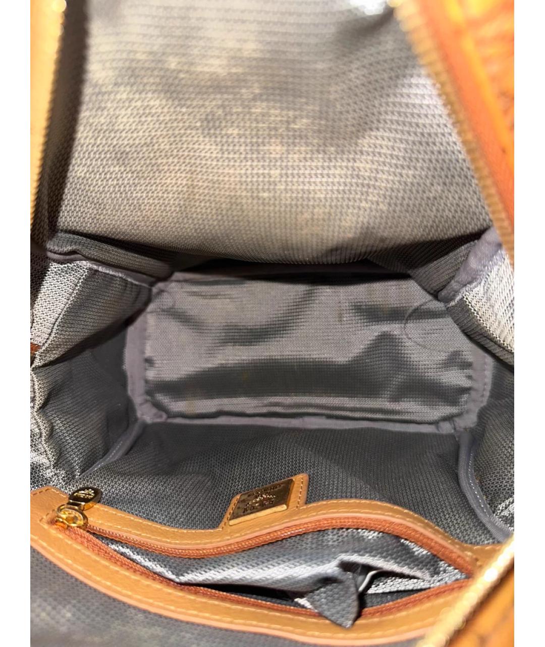 MCM Коричневая кожаная сумка с короткими ручками, фото 9