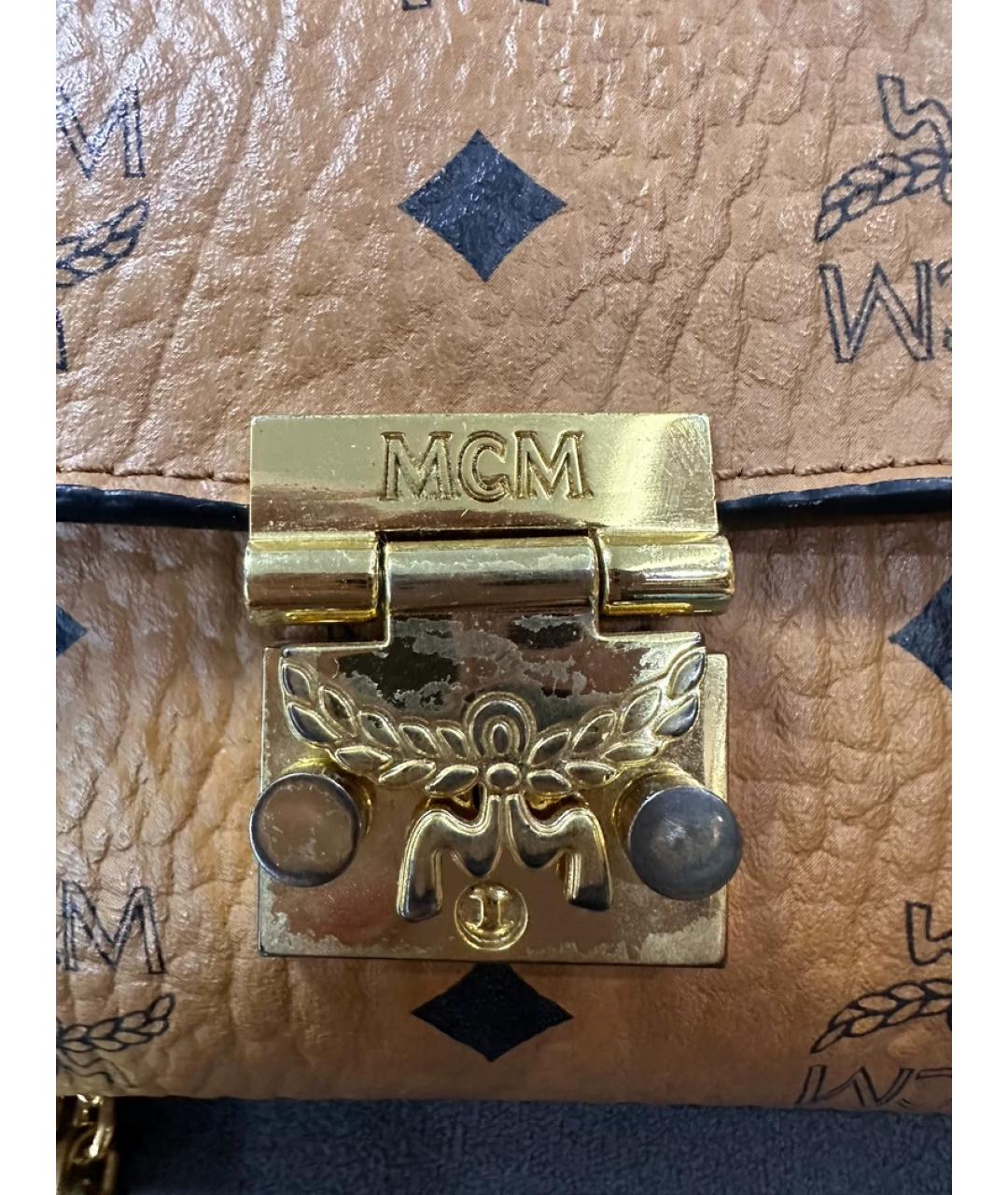 MCM Коричневая кожаная сумка через плечо, фото 3