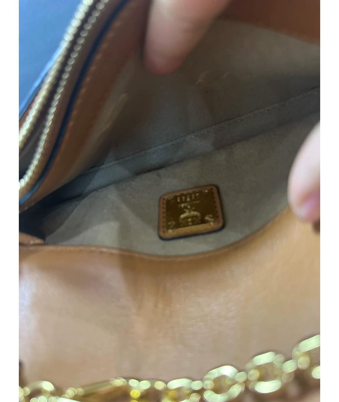 MCM Коричневая кожаная сумка через плечо, фото 6