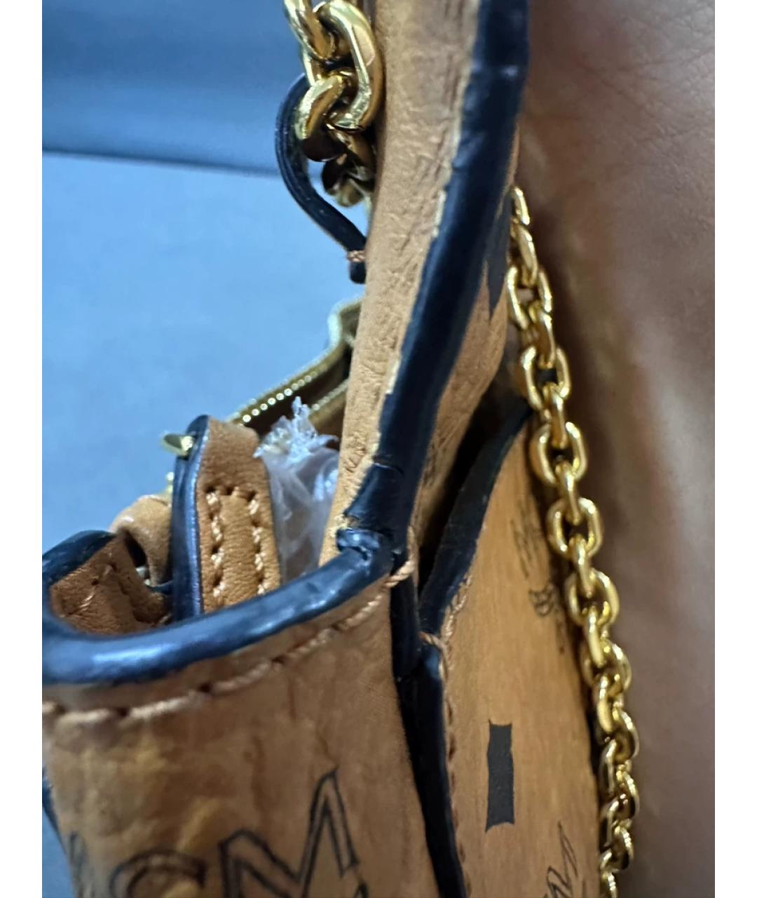 MCM Коричневая кожаная сумка через плечо, фото 4