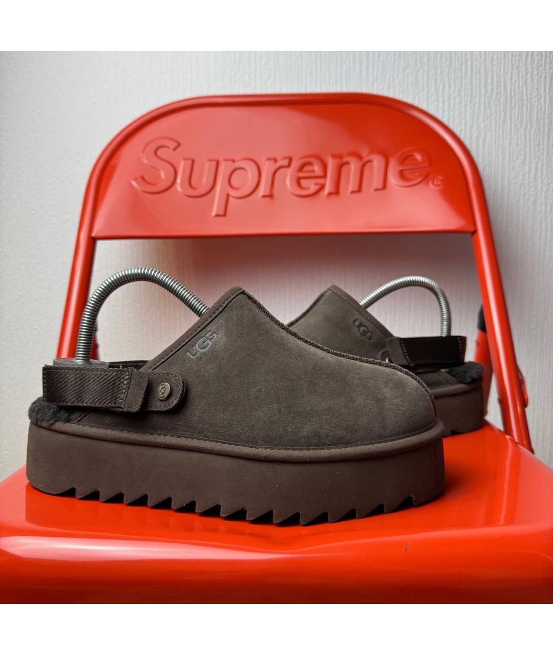 UGG AUSTRALIA Коричневые замшевые сабо, фото 6