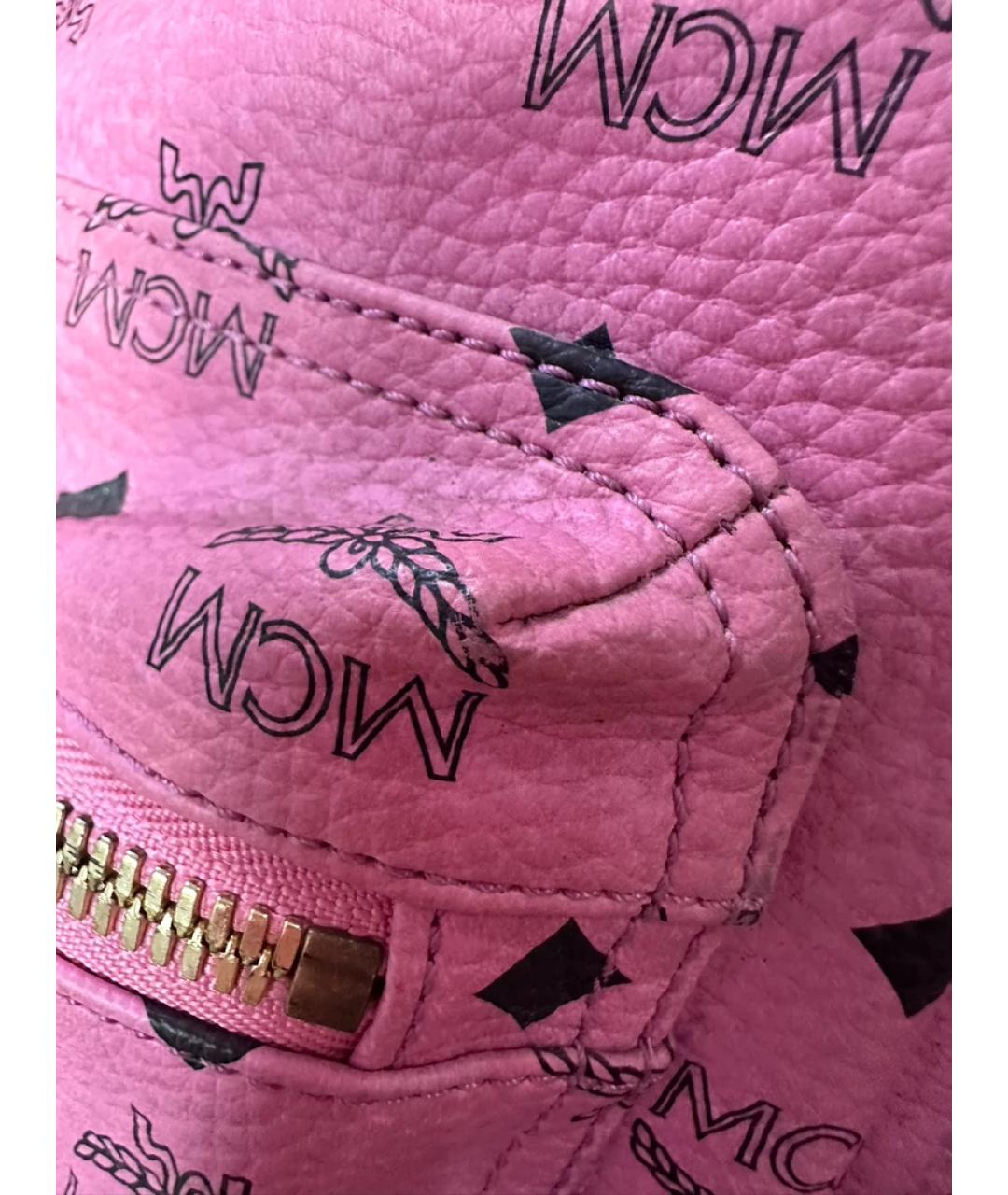 MCM Розовый кожаный рюкзак, фото 2