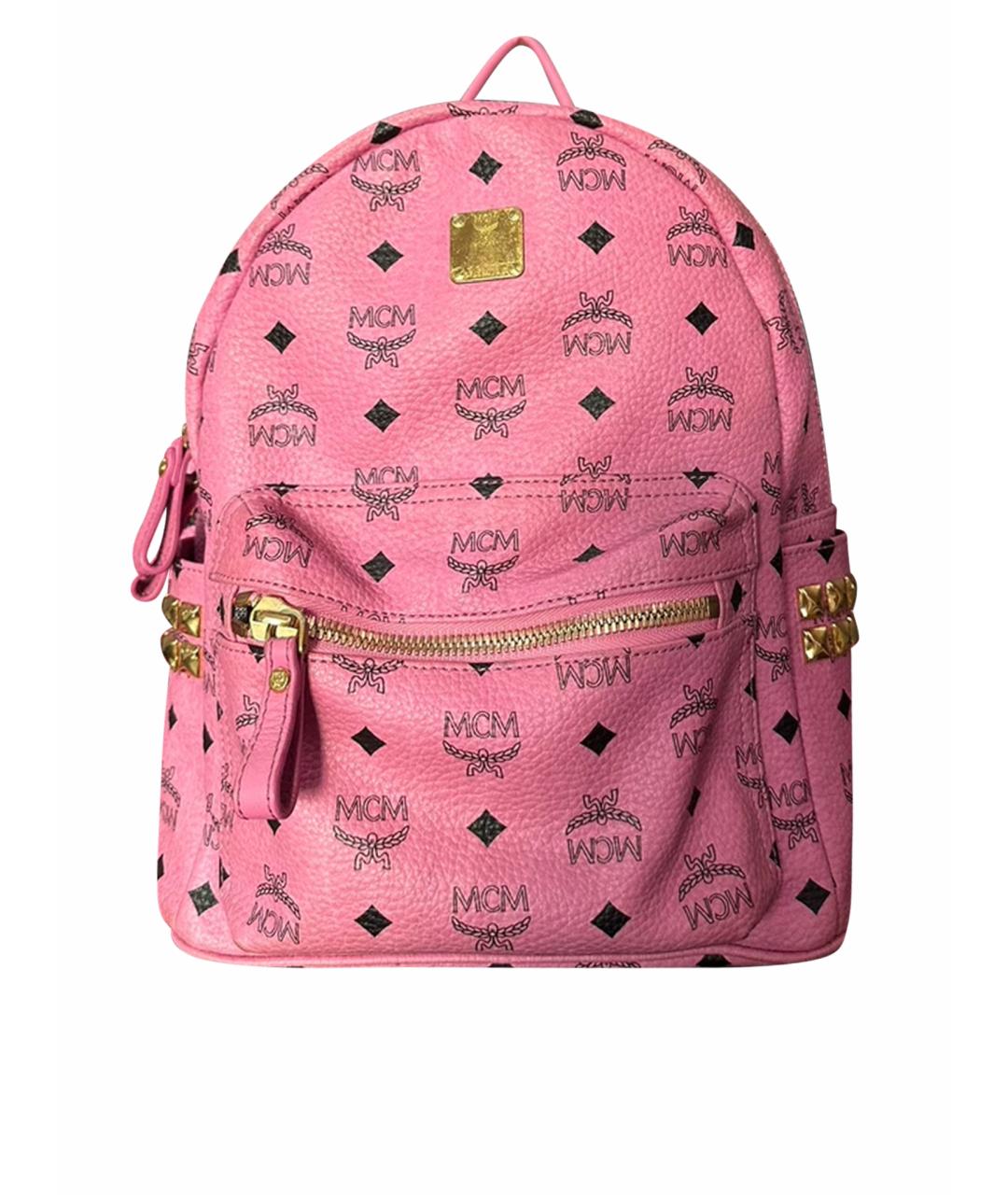 MCM Розовый кожаный рюкзак, фото 1