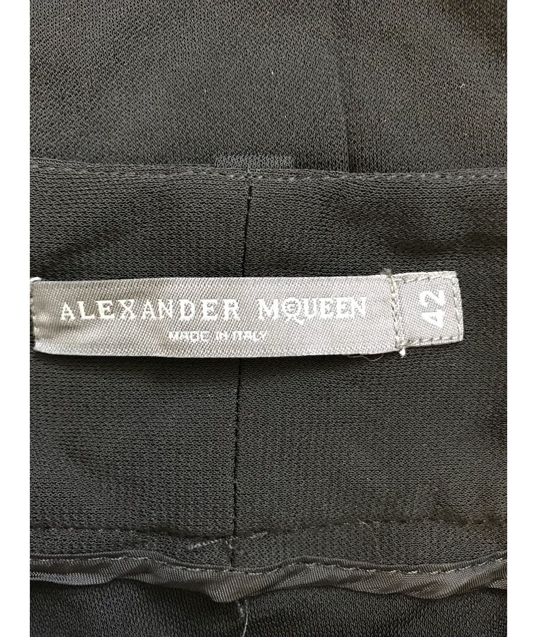 ALEXANDER MCQUEEN Черные вискозные прямые брюки, фото 5