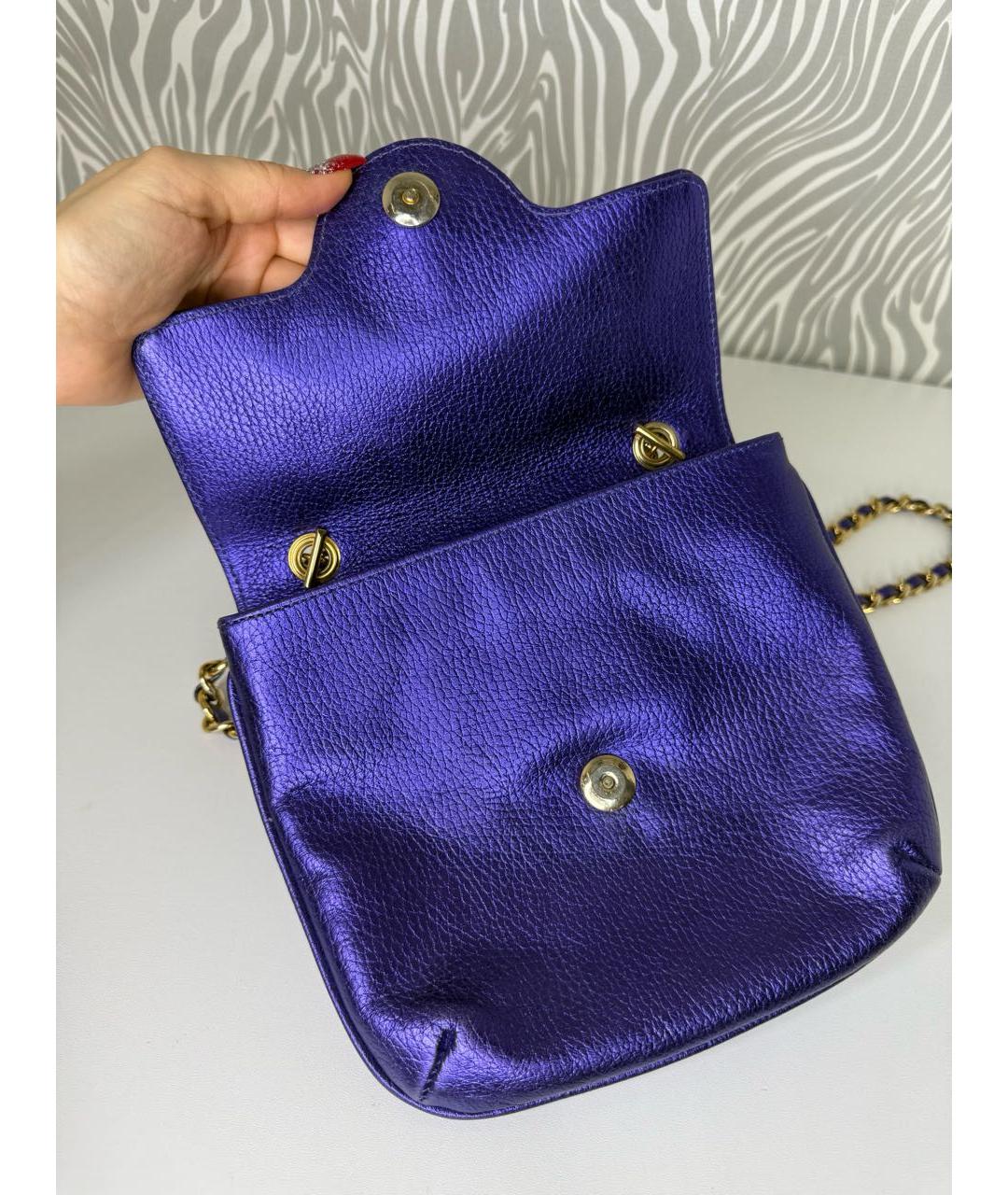 VIVIENNE WESTWOOD Фиолетовая кожаная сумка через плечо, фото 4