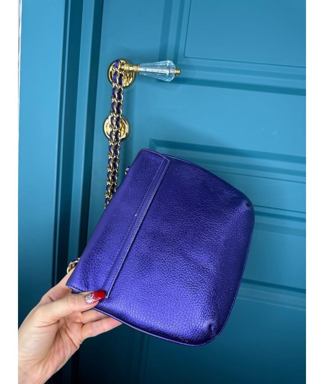 VIVIENNE WESTWOOD Фиолетовая кожаная сумка через плечо, фото 3