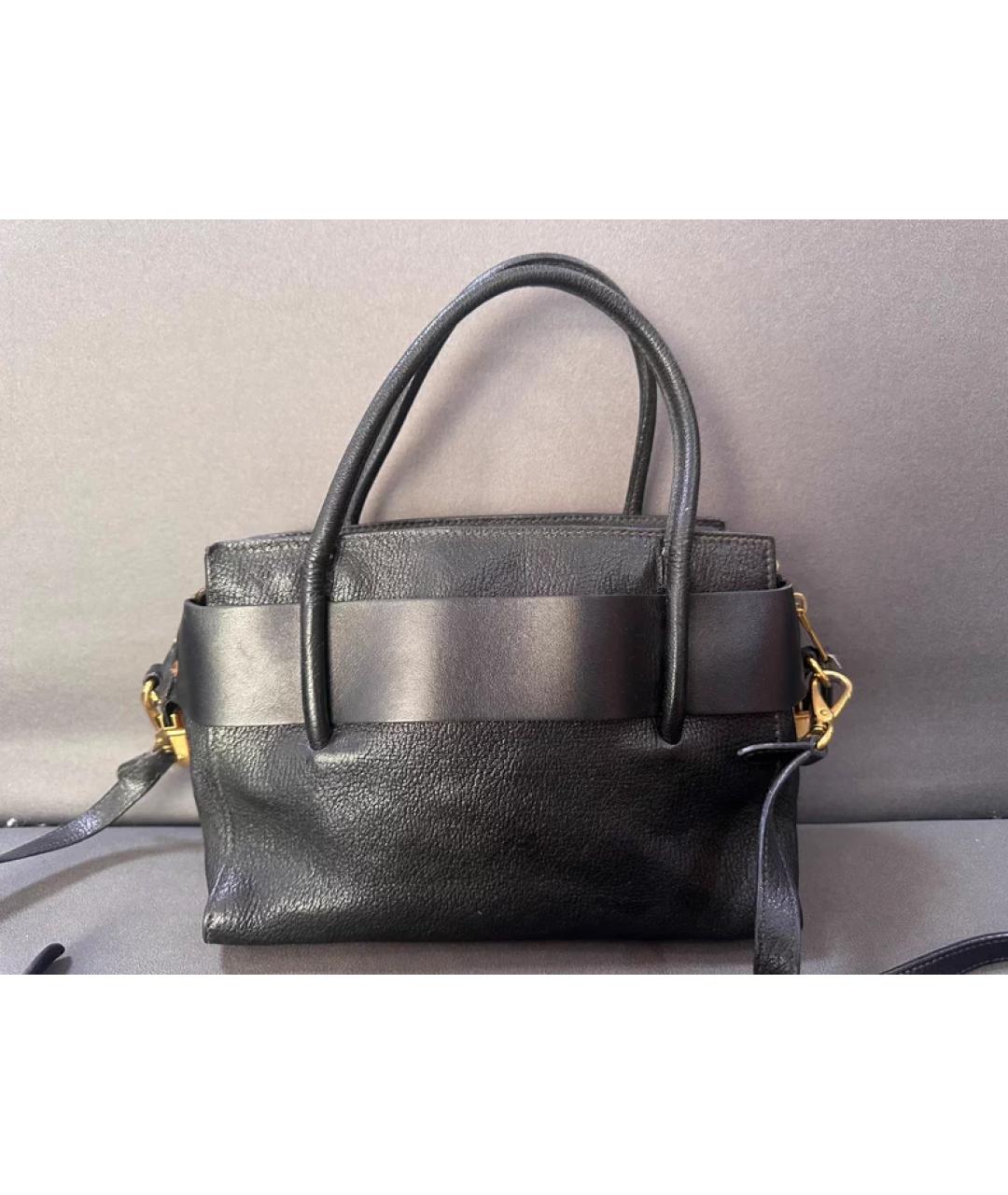 MIU MIU Черная кожаная сумка с короткими ручками, фото 2