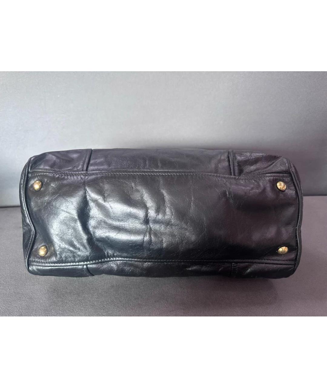MIU MIU Черная кожаная сумка с короткими ручками, фото 3