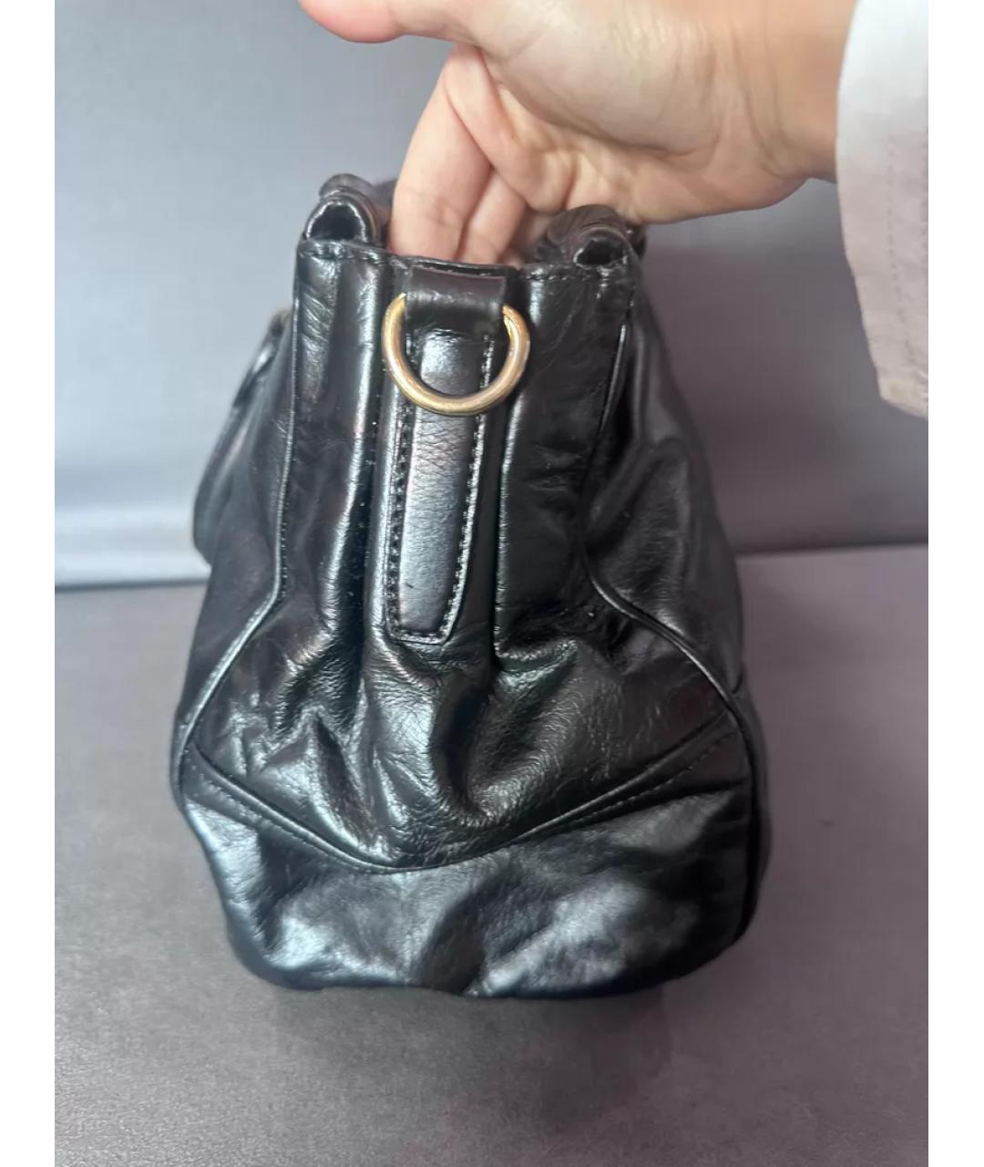 MIU MIU Черная кожаная сумка с короткими ручками, фото 4