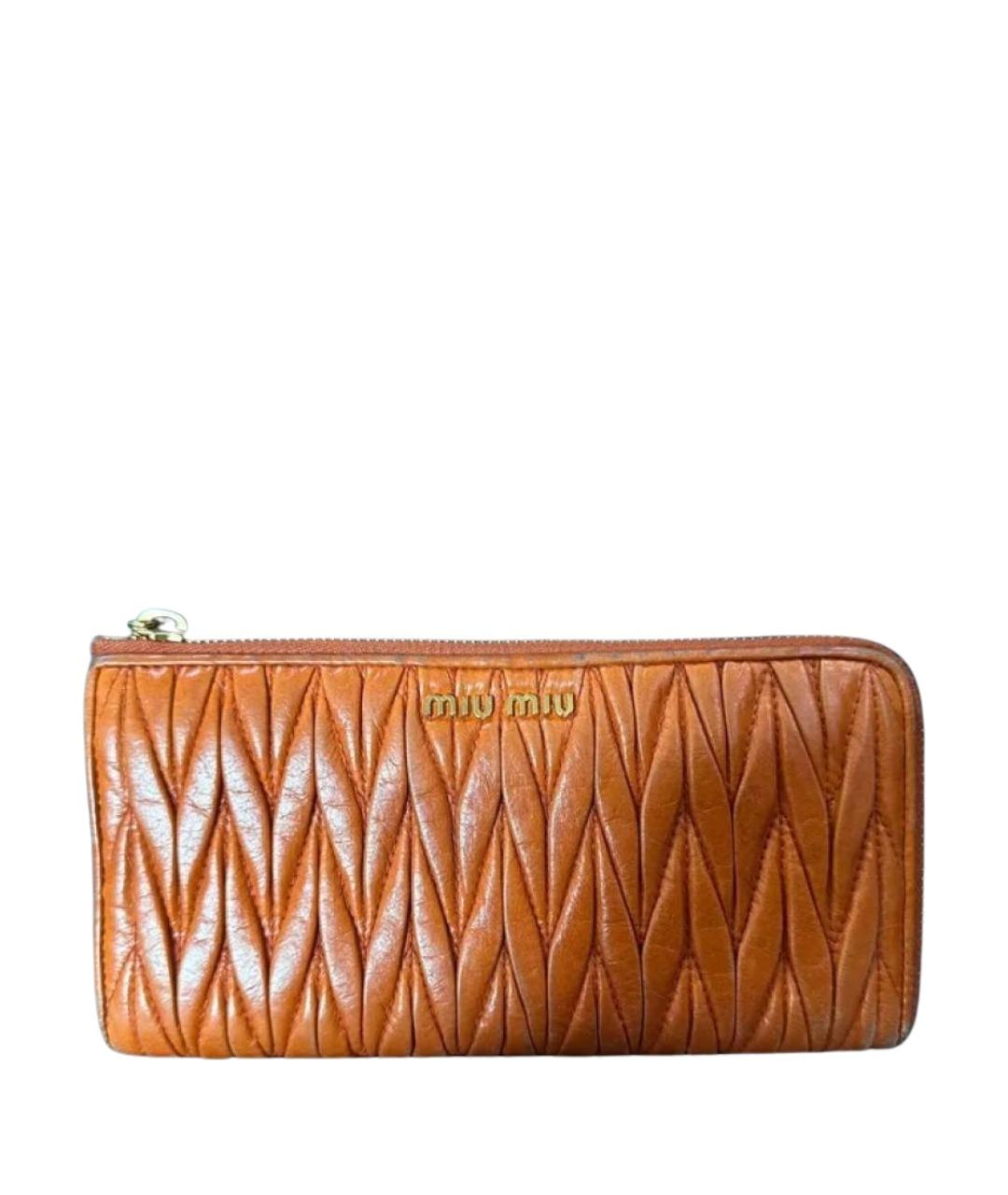 MIU MIU Коричневый кожаный кошелек, фото 1