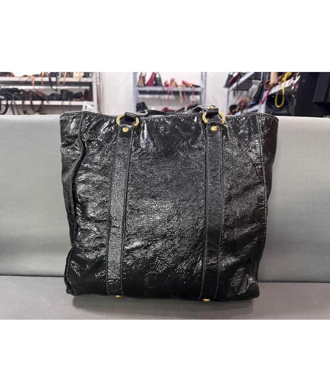 MIU MIU Черная кожаная сумка с короткими ручками, фото 2